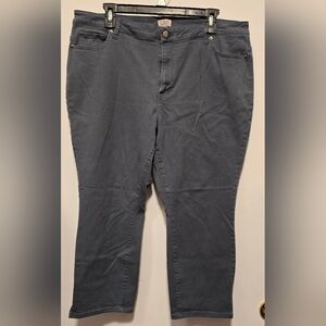 LOGO by Lori Goldstein Women's Charcoal Cropped Jeans